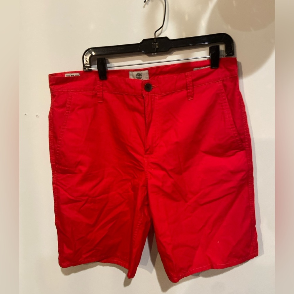 Timberland Bright Red Men's Flat Front Shorts